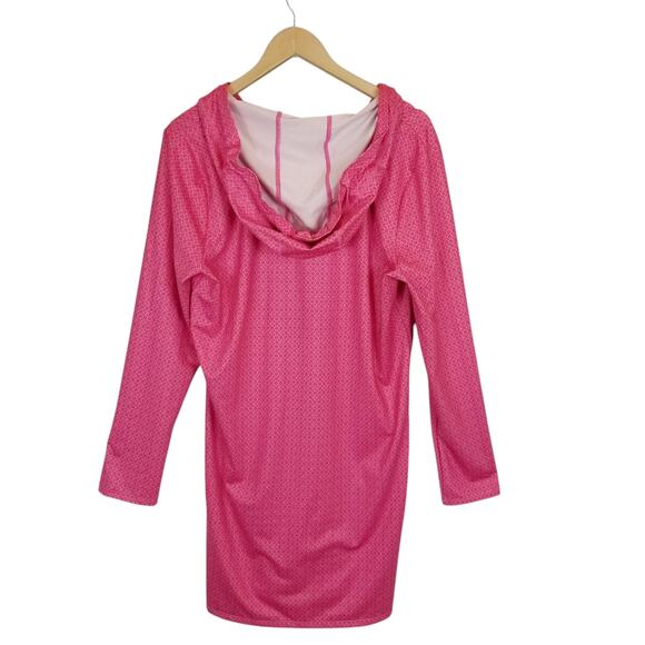 Cabana Life Women's Hooded Long Sleeve SPF Pink Beach Cover Up Size Large - Picture 2 of 7